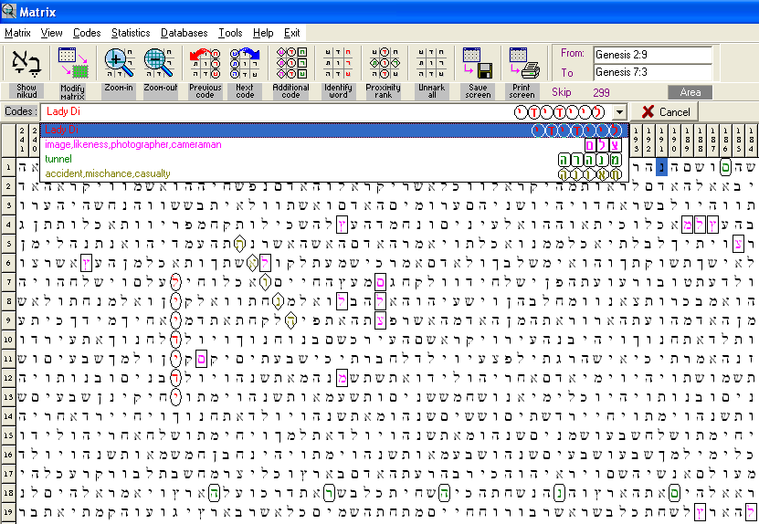 Lady Di Bible Codes Matrix